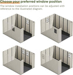 Patiowell 8 x 10 FT Resin Outdoor Storage Shed with Floor, Plastic Shed with Window and Lockable Door for Garden, Backyard, Tool Storage Use, Easy to Install in Beige (Kick-it Shed)