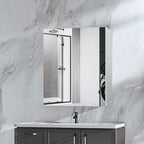 24x24 inch Medicine Cabinet Mirror with Storage, Aluminum Surface Mount or Recessed Medicine Cabinet with Adjustable Shelves for Bathroom Bedroom