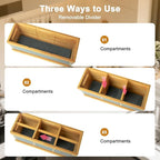 Kitchen Utensil Holder for Counter Extra Large Bamboo Wooden Utensil Organizer with 6 Compartments Cooking Utensil Holder Storage for Silverware Spoons Farmhouse Kitchen Decor (Absorbing Drying Stone)