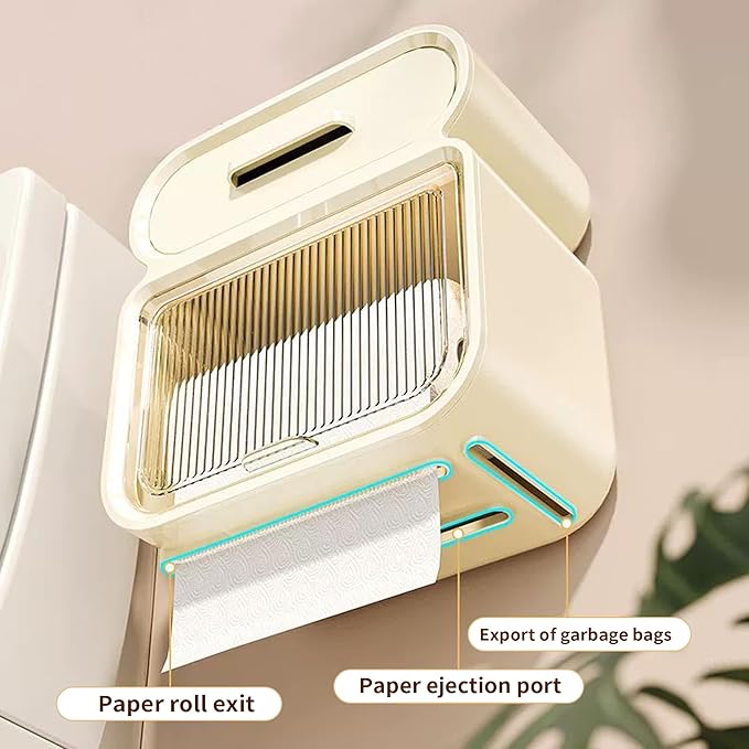 Homol No Drill Plastic Toilet Paper Holder Collection - Universal for Kitchen, Living Room, Office & Bathroom | Free-Standing, Wall-Mounted, Adhesive (with Shelf/Storage Function)