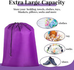 Woanger 12 Pack 28 x 45 Inch Extra Large Laundry Bags Bulk Washable Travel Laundry Bag with Drawstring Closure Large Dirty Clothes Organizer for College Dorm Home Hotel Camping(Purple)