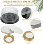 10 Pcs 10 Inches Disposable Cake Container with Lid Plastic Cake Carrier with Clear Dome Lid and Cake Boards Round Cake Containers Carriers for Transport, Party Takeout Food Display