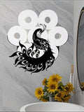 Peacock Toilet Tissue Holder,Animal Paper Holders,Decorative Metal Papers Holder,Funny Toilet Animal Storage for Bathrooms,Bathroom Paper Organizer for Extra 8 Rolls Wall Mounted Art Decor