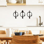 Three-Piece Knife, Fork and Spoon Kitchen Hook - Metal Wall Hanging, Modern Kitchen Artwork, Practical Hook for Home, Gift for Women/Mom
