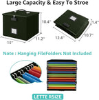 Army Green Fire Proof File Box for Documents - Portable Fireproof Document Organizer Box with Handle Waterproof Safe Locking Folder Storage with Lid