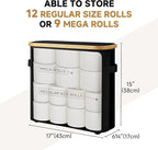 StorageWorks Toilet Paper Storage Baskets with Dual Flip Lids, Toilet Paper Organizer for Bathroom, Toilet Paper Container with Side Pocket, Holds 9 Mega or 12 Regular Rolls, Medium, Black