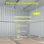 6' x 4' Outdoor Storage Shed, Sturdy Metal Building w/Floor and Operable Window for Garden, Backyard, Poolside and Lawn, White