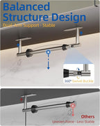 RUACQ Paper Towel Holder Under Cabinet, One Hand Tearing Paper Towel Holder with Damping Effect, Wall Mount & Adhesive Stainless Steel Paper Roll Holder for Kitchen Bathroom (Brushed Nickel)