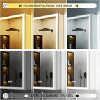 48x30 Lighted Medicine Cabinet with Mirror, Beveled Brushed Nickel Framed Surface or Recessed Fogless Dimmable LED Medicine Cabinet with Outlet, Time Display and Sensor Inner Light