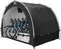 Happy Travel Bike Storage Tent Shed, Outdoor Waterproof Bicycle Covers Shelter with Window for 2/3/4/6/8 Bikes,Oversized Outside Portable Sheds for Lawn Mower,Garden Tools