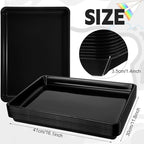 Hoteam 10 Pcs Flat Storage Organizer Tray Bin Letter Size Paper Tray for Classroom Plastic Stackable File Organizer for School Office Teacher Book Organization(Black,16.14 x 11.81 x 1.38 Inch)
