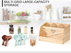 Innovation Kitchen Utensil Holder for Countertop with 4 Compartments, Wood Utensil Organizer for Cooking Tools(Utensil Not Included)