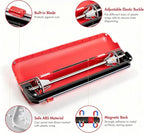 Aluminum Foil & Plastic Wrap Dispenser with Cutter - Easy One-Hand Operation, Space-Saving Kitchen Organizer for Worktops & Cabinets, Magnetic Cling Film Dispenser - Fits 12" Rolls, Red