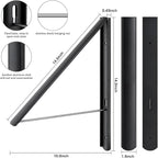 Foldable Clothes Drying Rack, Wall Mounted Retractable Drying Rack Clothes Hanger for Laundry, Bathroom, Balcony Use, Space Saving Laundry Racks and Closet Organizer, Aluminum (Black)