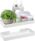 Z metnal Small Glass Bathroom Shelves, Floating Shelf, Mini Wall Shelf for Bathroom Organizer, Wall Mounted, White, 12 inch / 30cm