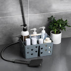Anyoifax Portable Shower Caddy Plastic Shower Basket Organizer Divided Bathroom Caddy Storage Cleanning Caddy Tote with Handle for College, Dorm Room, Kitchen, Grey