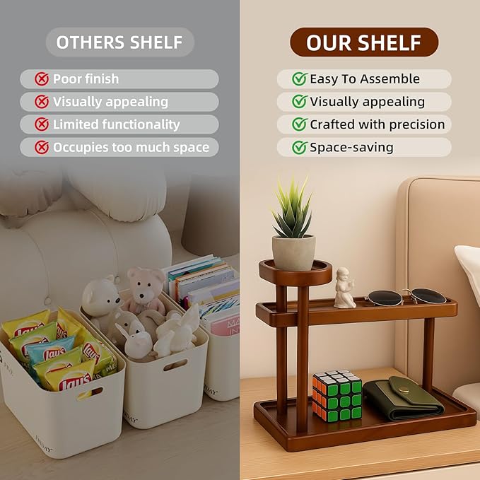 Bathroom Countertop Organizer,Vanity Organizer and Storage for Cosmetic Skincare Perfume, Ideal Storage Solution for Perfumes, Cosmetics, Spices, Handmade Toys, Office Supplies. (Brown)
