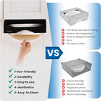 10-inch Paper Plate Dispenser Under Cabinet,Bamboo Paper Plate Holders,Kitchen Counter Vertical Plate Dispensers Holders Countertop Caddy (For 10-inch Plates,Black)