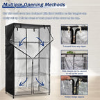 Wire Shelf Cover,600D Heavy Duty 100% Waterproof Shelf Covers for Wire Shelving,Outdoor Storage Shelves Cover for Metal Rack,60" W x 24" D x 72" H,Black with Clear Front
