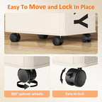 Laundry Basket with Wheels, 90L Rolling Laundry Hamper with Wheels, Large Clothes Hamper on Wheel with Removable Mesh Bag for Bedroom, Bathroom, Dorm, White