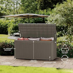 100 Gallon Lockable Resin Deck Box, Waterproof Outdoor Storage Box for Patio Furniture, Garden Tools, Pool Accessories, UV-Resistant Outside Delivery Grey