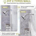 Aluminum Shower Caddy Hanging, Never Rust Shower Organizer- 4 Levels with adjustable Height 10 Hooks for Razor/Sponge - Rack with Soap Basket (Silver)