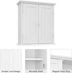 ChooChoo Bathroom Wall Cabinet, Over The Toilet Space Saver Storage Cabinet, Medicine Cabinet with 2 Door and Adjustable Shelves, Cupboard