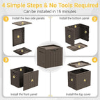 Greesum Outdoor Storage Box 31 Gallon Storage Box with Lid for Patio Furniture, Garden Tools, Pool Supplies, Waterproof and UV Resistant, Lockable, Dark Brown