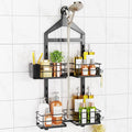 ODesign 2 Tier Height-Adjustable Shower Caddy Hanging Anti-Swing-Over The Shower Head Caddy Storage Organizer Bathroom Shelves Basket-Black