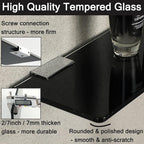 SAYAYO Floating Glass Shelves for Bathroom, Tempered Glass Shelf for Wall 15 x 5 Inch 1 Pcs, Black