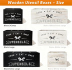 Small and Durable Wood Kitchen Utensil Holder with Removable Divider for Party and Countertop （black 2 Compartment）