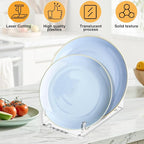 4 Pcs Acrylic 2-Tier Plate Display Stand,Clear Dinnerware Holder for China Platters Kitchen & Cabinet Organizer Rack for Tableware Display (2-Tier)