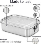 Bambaw Stainless Steel Lunch Box for Adults 47 oz, Metal Bento Box with Adjustable Compartment, Metal Lunch Container, Leakproof Stainless Steel Sandwich Container