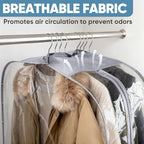 BALEINE 48'' Clear Garment Bags, 10.5'' Wide PEVA Suit Bag for Closet Clothes Dresses Suit Coats Storage (Clear, 1PK)