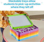 hand2mind Magnetic Dry Erase Activity Trays, Stackable Trays for Classroom, Magnetic Letter Trays, White Boards for Kids, Science of Reading Classroom Materials, Teacher Classroom Supplies