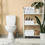3 Packs Rustic Metal Storage Basket for Toilet Tank Top Bathroom Decoration Toilet Paper Organizing Bin Box with Handle