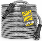 Bionic Steel 150 FT Long Garden Hose with Nozzle, 304 Stainless Steel Metal Water Hose 150ft, Flexible Hose, Kink Free, Lightweight & Durable, Crush Resistant Fitting, Easy to Coil, 500PSI- 2026 Model