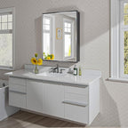 24x30 Pre-Assembled Black Medicine Cabinet with Mirror, Surface or Recessed Medicine Cabinet Mirror for Bathroom, Aluminum Beveled Frame Bathroom Vanity Mirror with Adjustable Shelves Storage