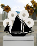 Sailboat Toilet Tissue Holder,Animal Paper Holders,Decorative Metal Papers Holder,Funny Toilet Animal Storage for Bathrooms,Bathroom Paper Organizer for Extra 8 Rolls Free Standing Art Decor