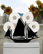 Sailboat Toilet Tissue Holder,Animal Paper Holders,Decorative Metal Papers Holder,Funny Toilet Animal Storage for Bathrooms,Bathroom Paper Organizer for Extra 8 Rolls Free Standing Art Decor