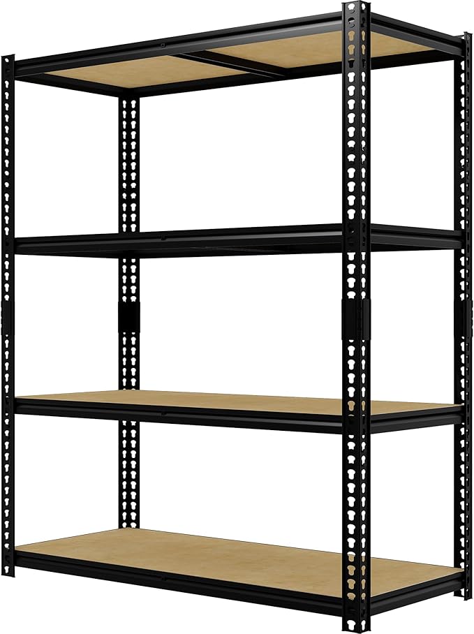 Heavy Duty Garage Storage Shelves, 2000 Lbs Capacity, 4-Tier Adjustable Storage Shelving Unit, 40" L x 20" W x 60" H Metal Shelving Racks for Kitchen Pantry Basement Bathroom Laundry
