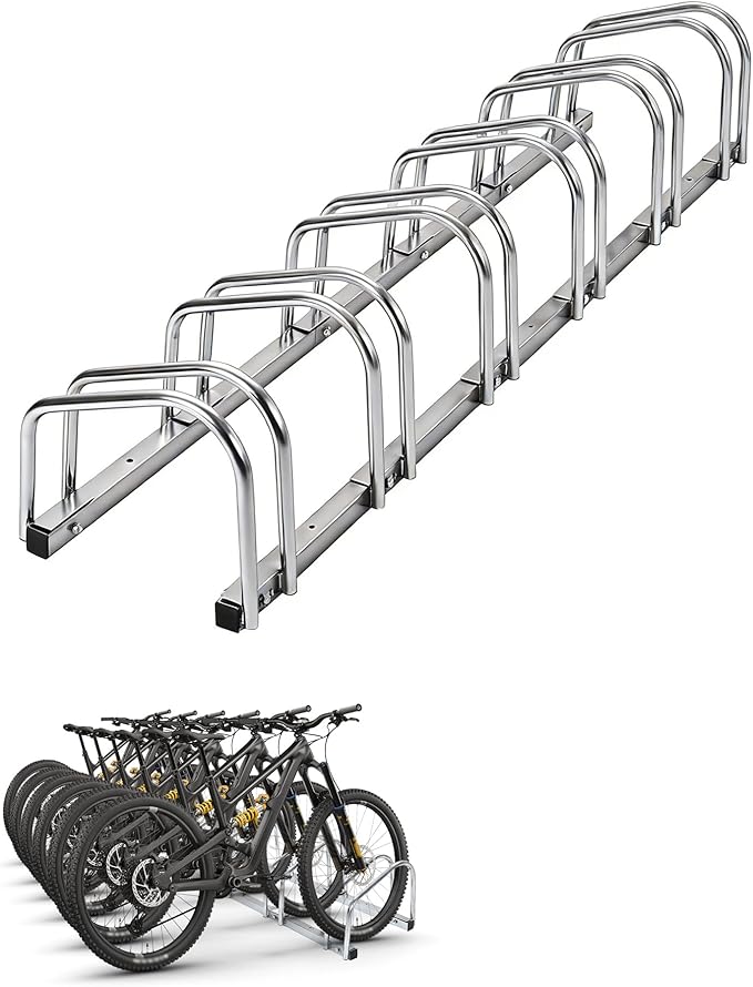 Bike Floor Stand, Freestanding Bike Parking Rack for Garage, Heavy Duty Bicycle Storage Organizer Fit 22-28" Wheels & 2.2" Tire Width,Indoor Outdoor Bike Storage Stand for Home, Apartment, Bike Shop