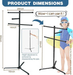 Pool Towel Rack Outdoor 60 Inch Height Outdoor Towel Rack For Pool Heavy-Duty Towel Stand Rustproof & Slip-Resistant Towel Drying Rack Suitable For Indoor Use For Towels, Clothing, Swim Rings, Goggles