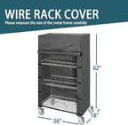 Shelving Cover for Storage Shelf and Wire Rack, 36" W x 18" D x 62" H, Dustproof Cover with Nylon Buckle Design on Both Sides for Easy Access (Black, No Shelves)