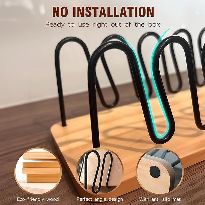 Hat Organizer for Baseball Caps-2 PacK | Wood & Metal Hat Rack Holds 14 for Baseball Caps | Space-Saving Closet Shelf Organizer for Bedroom, Dresser, Entryway