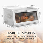 Bread Box for Kitchen Countertop Large Farmhouse Bread Container Bread Storage with Window Wooden Bread Holder