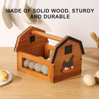 Egg Basket for Gathering Fresh Eggs, Farmhouse Egg Collecting Basket, Wood Chicken Egg Basket Countertop. （Brown Medium）