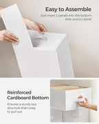 SONGMICS Set of 2 Large Size Wardrobe Clothes Organizers, 6-Compartment Foldable Drawer Organizers with Handles, 16.5 x 11.8 x 6.7 Inches, for Pants, Sweaters, Jeans, Cloud White URUS009W02