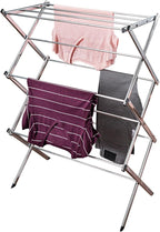 Honey-Can-Do Commercial Accordion Wood Drying Rack, Chrome, for Storage