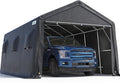 ADVANCE OUTDOOR 13x20 ft Carport 2 Roll up Doors & Vents Outdoor Portable Storage Shelter Garage Tent for Vehicle Boat Truck Anti-UV Snow Resistant Waterproof, Gray